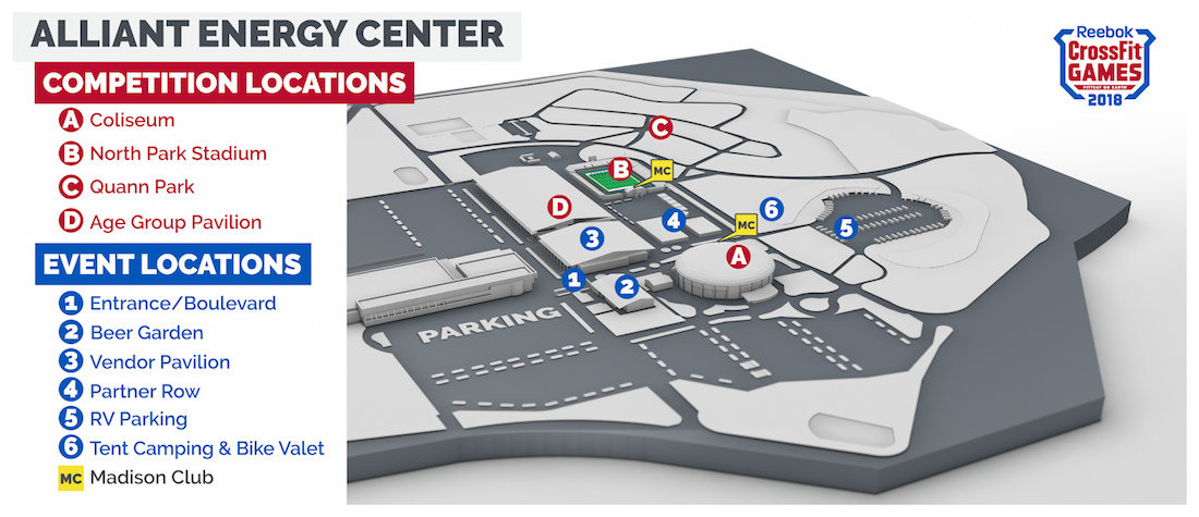 Alliant Energy Center campus, including Madison Club locations