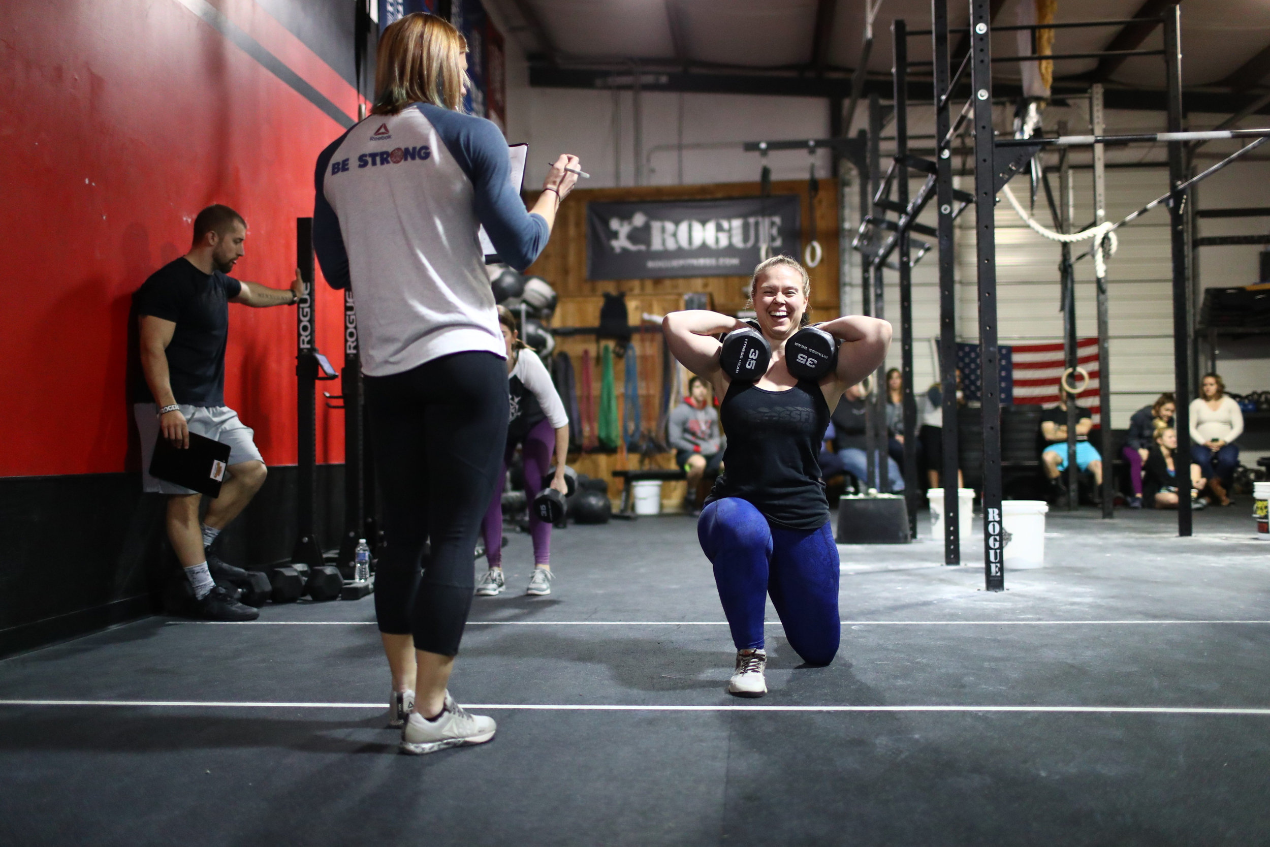 Open Workout 17.2 at a CrossFit Affiliate, Dumbbell lunge walks