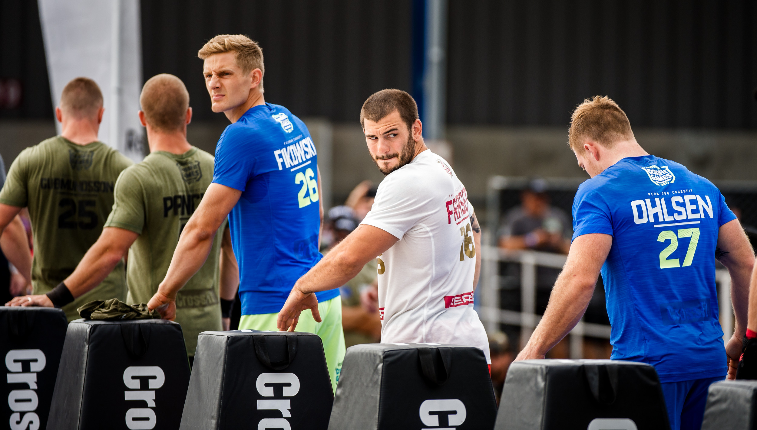 Mathew Fraser looks back before the start of the event at the CrossFit Games