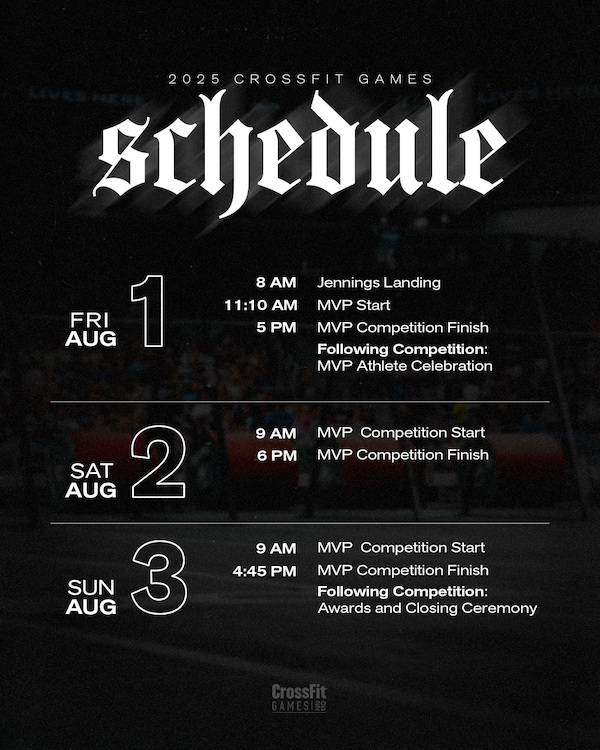 2025 CrossFit Games schedule