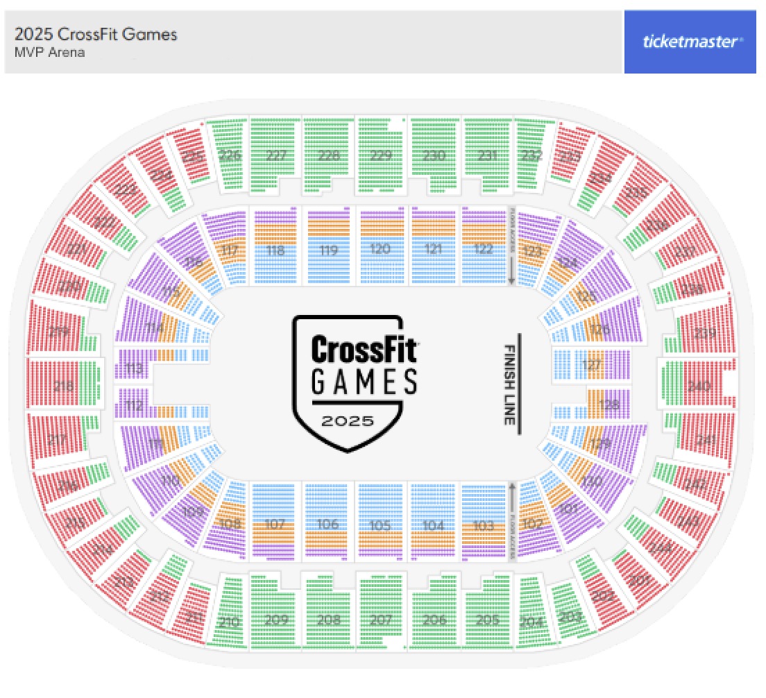 2025 CrossFit Games MVP Arena Map - no pricing