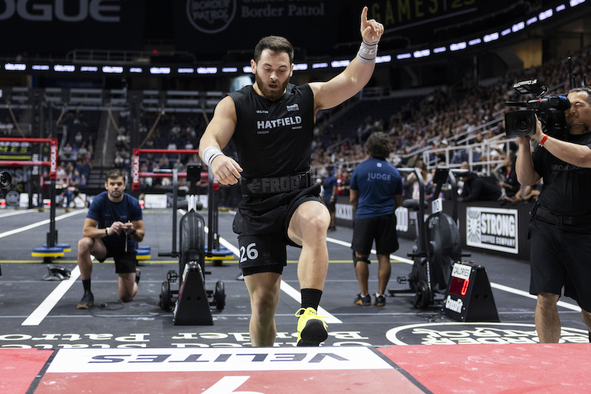 Austin Hatfield after winning an event