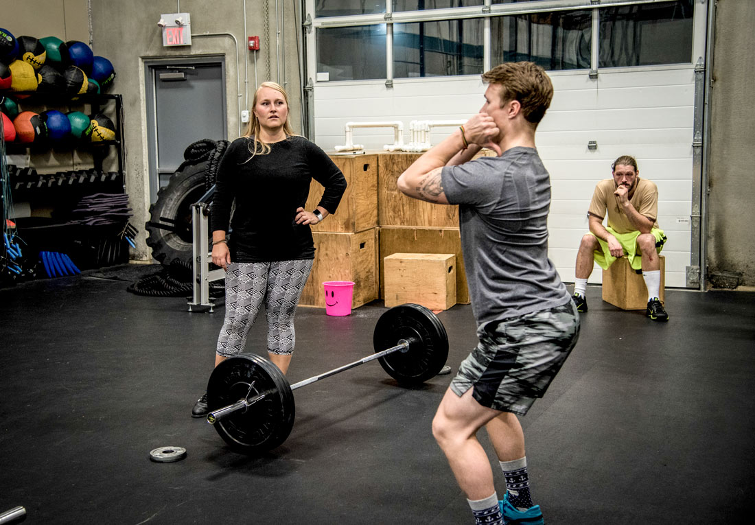 Coach and athlete at Bedrock CrossFit