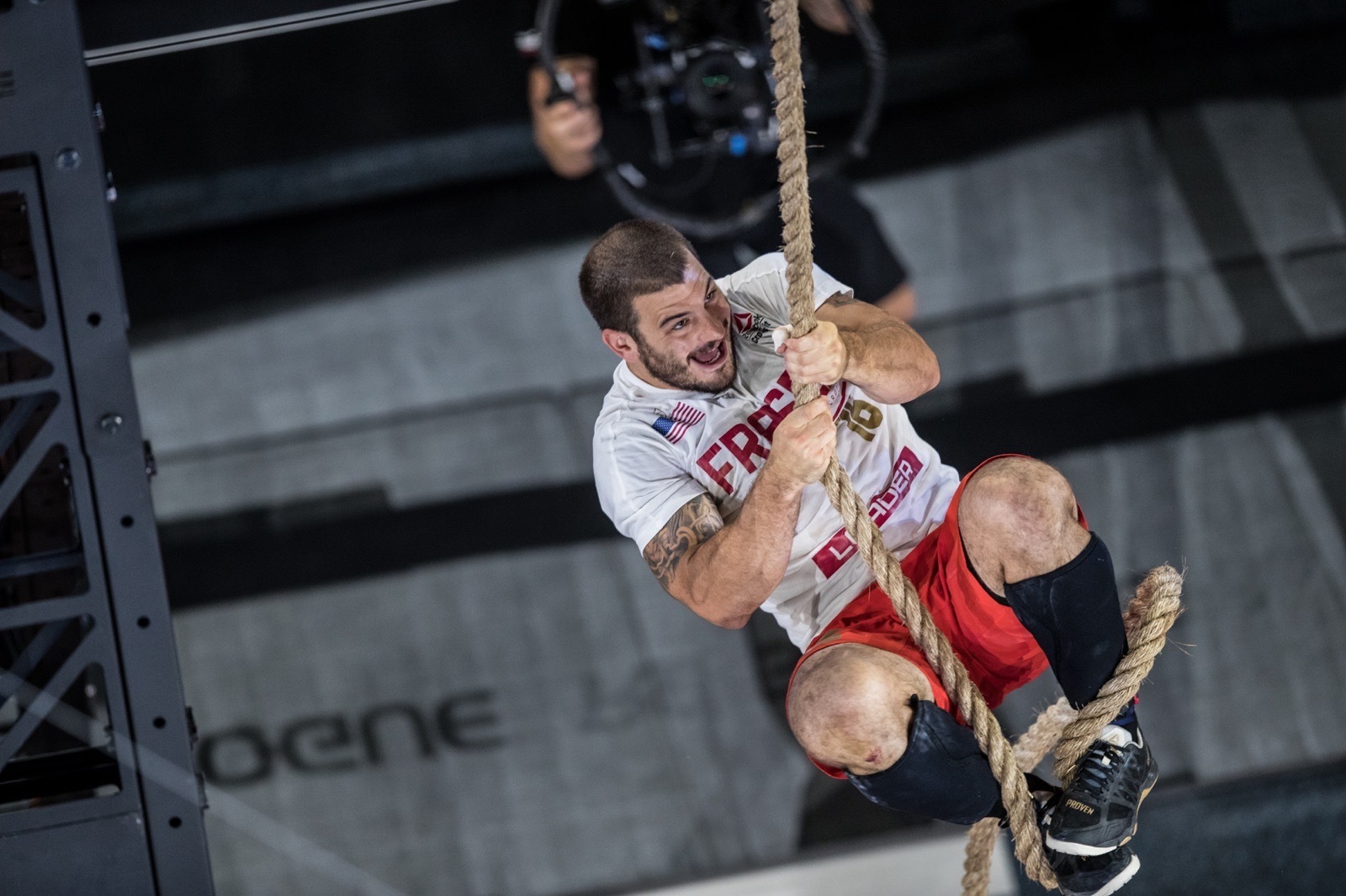 Mat Fraser climbing rope