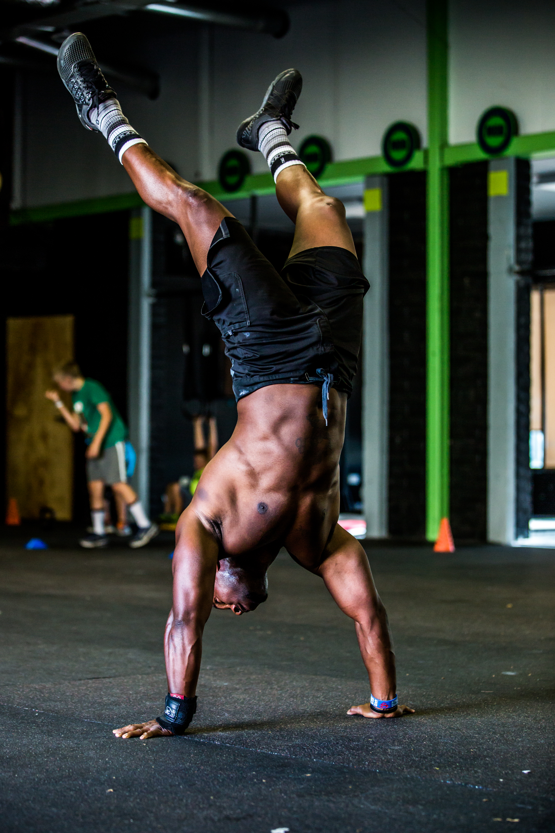 Athlete in a handstand