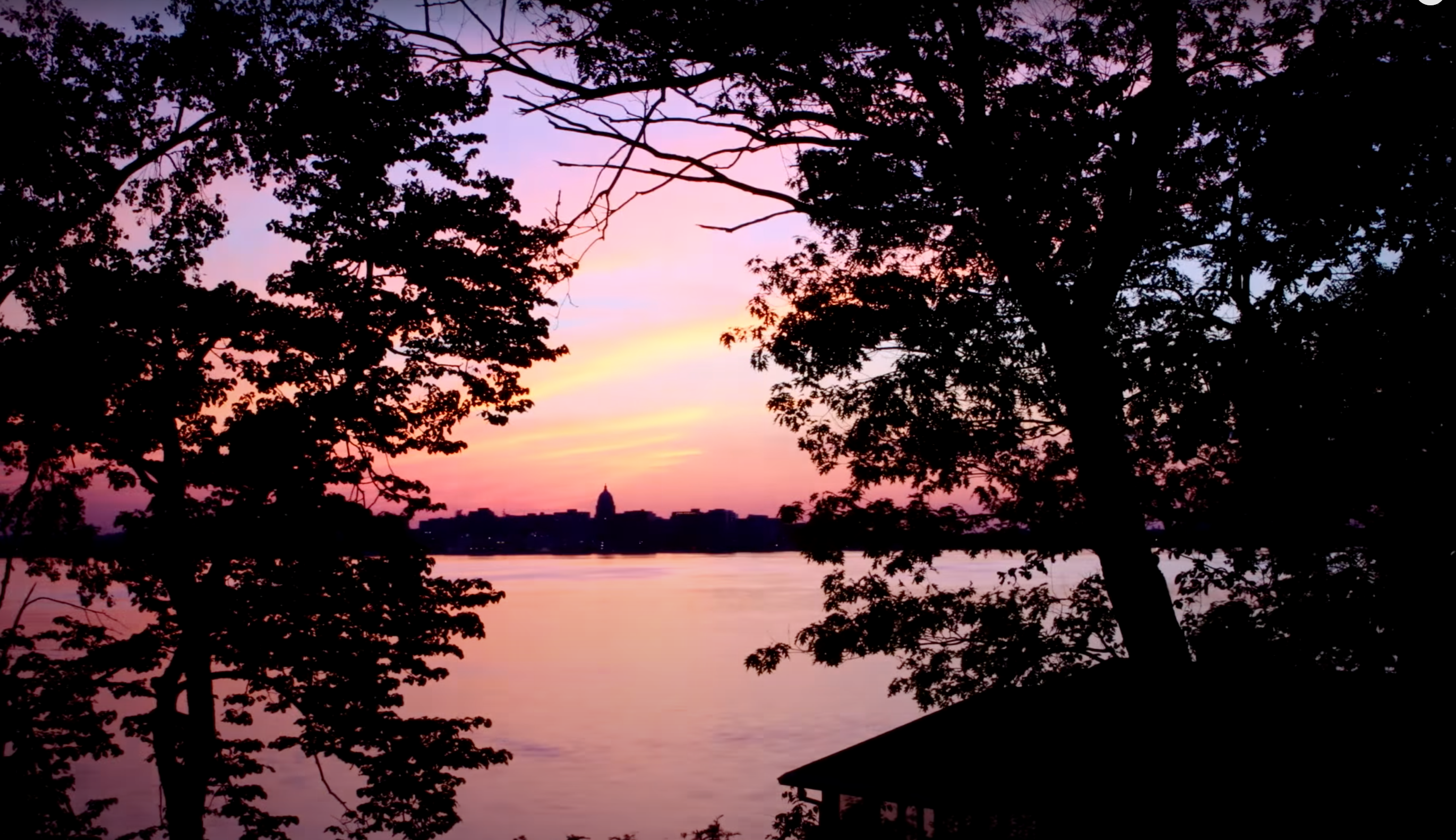 The sun sets over Madison