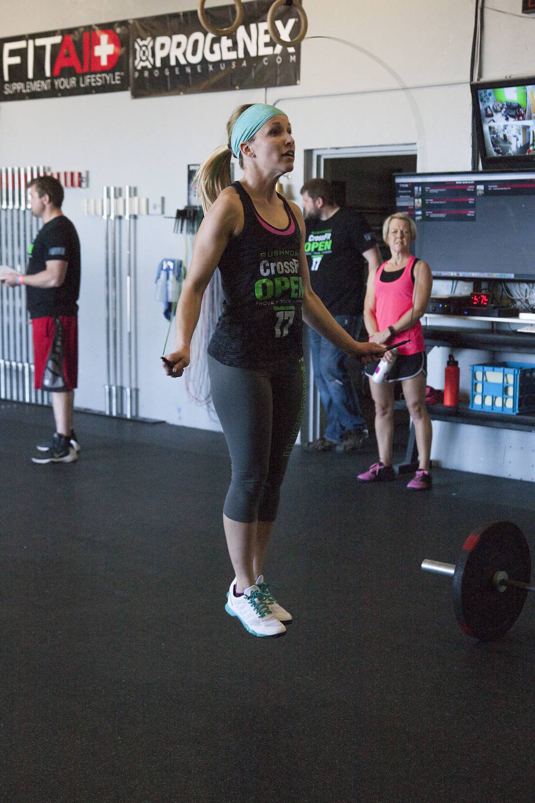 Athlete jumping rope.